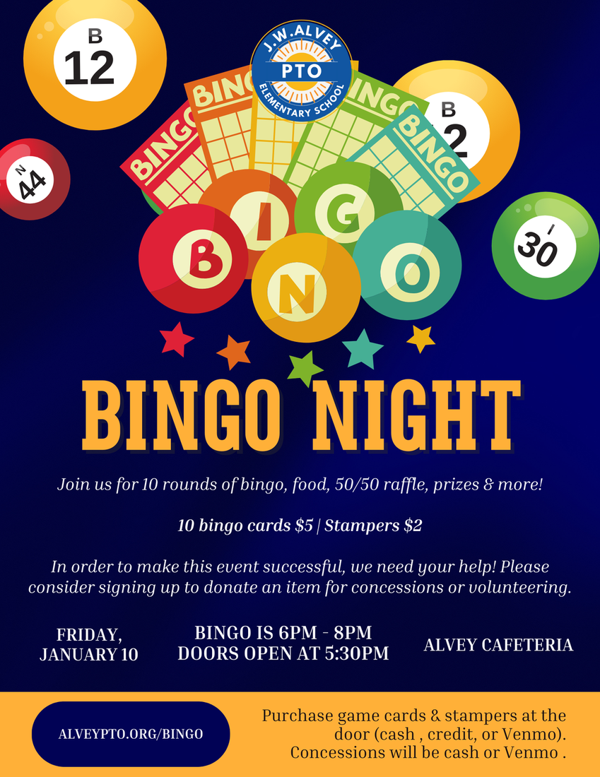 Bingo Night Jan. 10 Alvey Elementary School