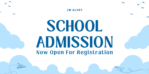 JW Alvey student registration with a blue background and clouds links to the pics registration page